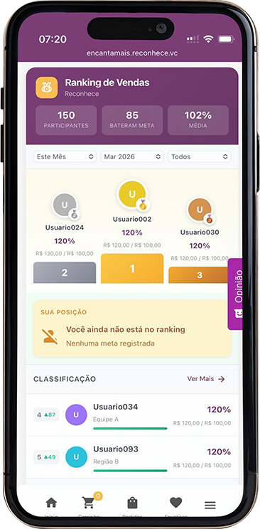 Gamificação de Metas Mockup